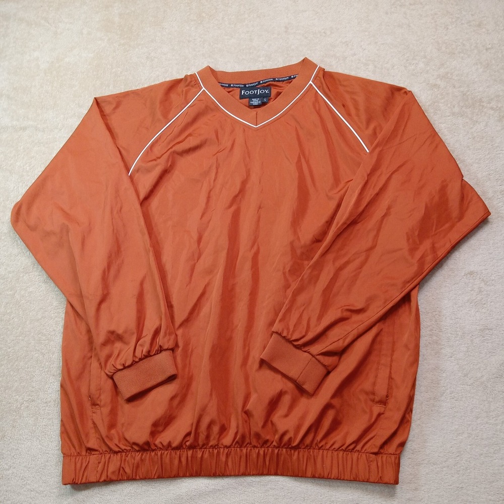 FootJoy Long Sleeve Pullover Windbreaker Men's Large Burnt Orange